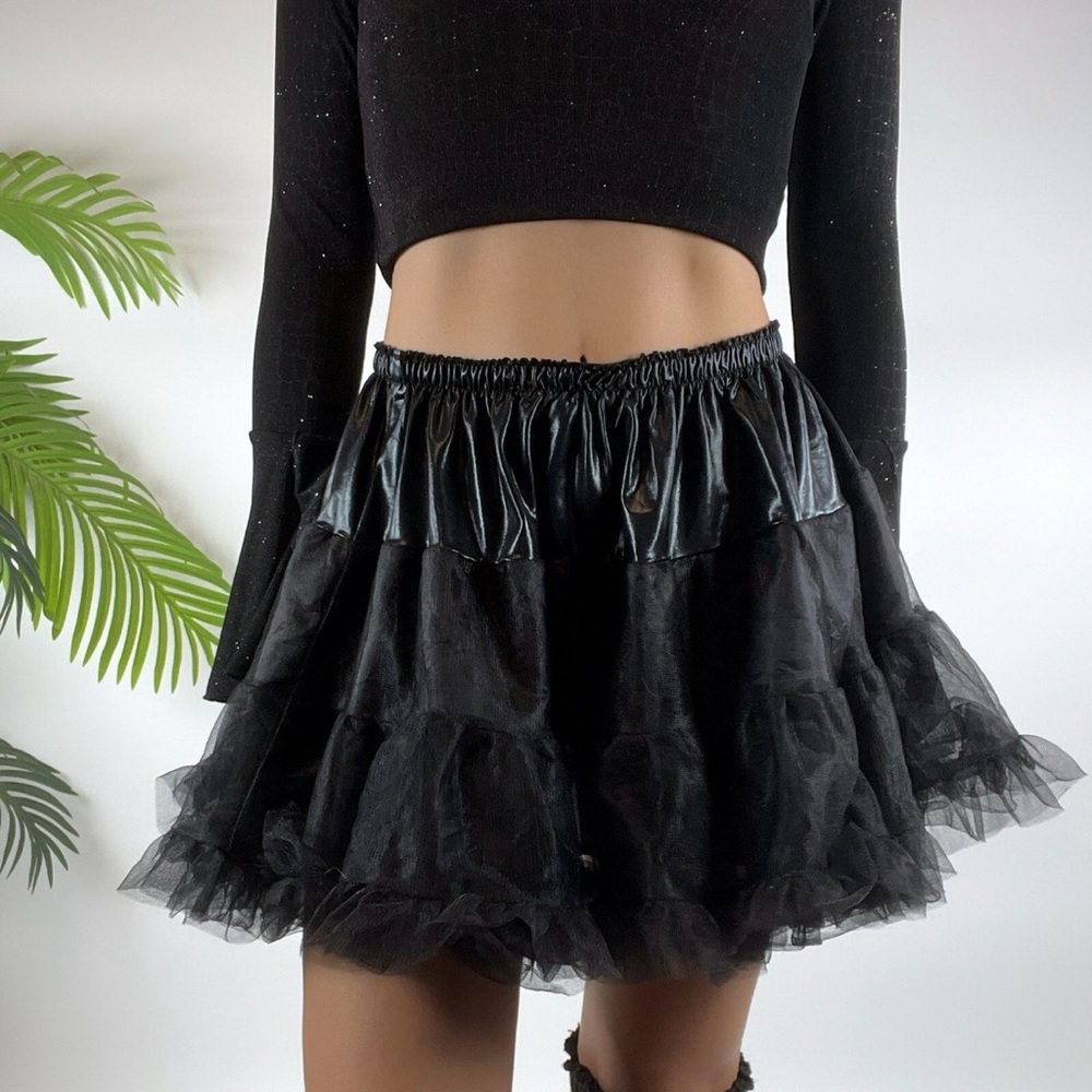 Black Sz L/XL Tutu Halloween Witchy Cosplay Skirt Gothic